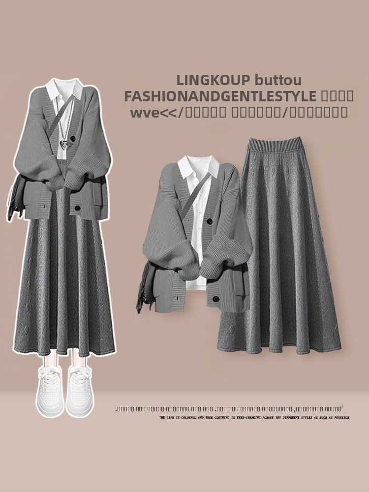 Base Layer Top - plus Size Autumn Casual Knitted Set