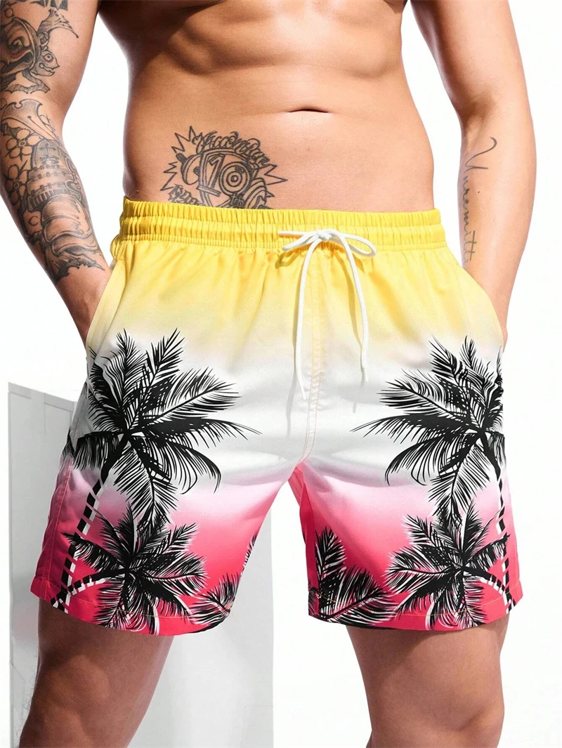 Trunk Breathable Men - Vintage Plant 3D Printed Board Shorts