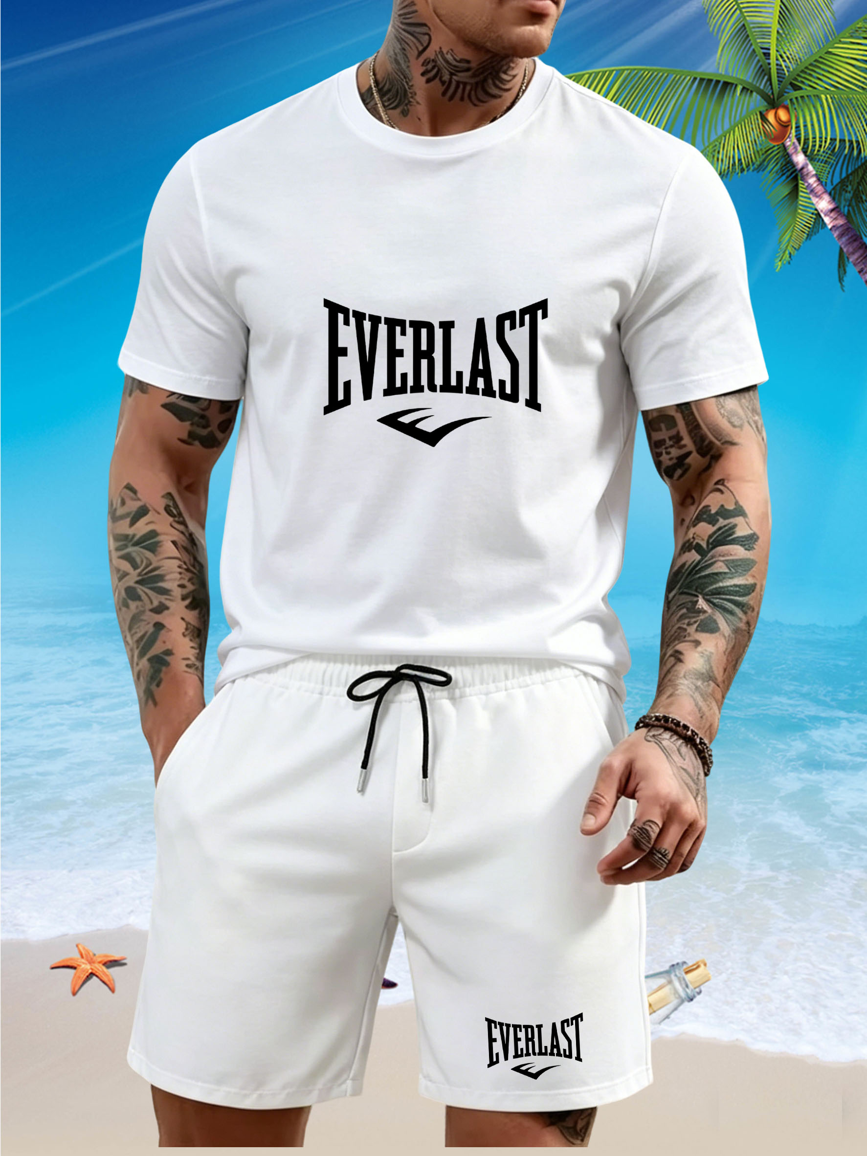 T Shirt Tight Fit - New men's slim fit T-shirt set