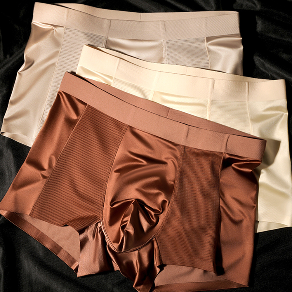 3PCS/Pack L-4XL Luxury Satin-l - Multi Pack Underwear のレビューと価格