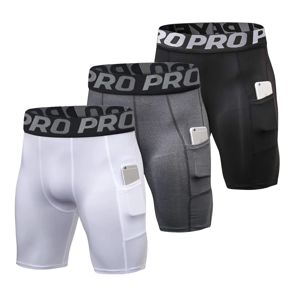 Mens Gym Shorts with Pockets W - Compression Shorts Athletes のレビューと価格