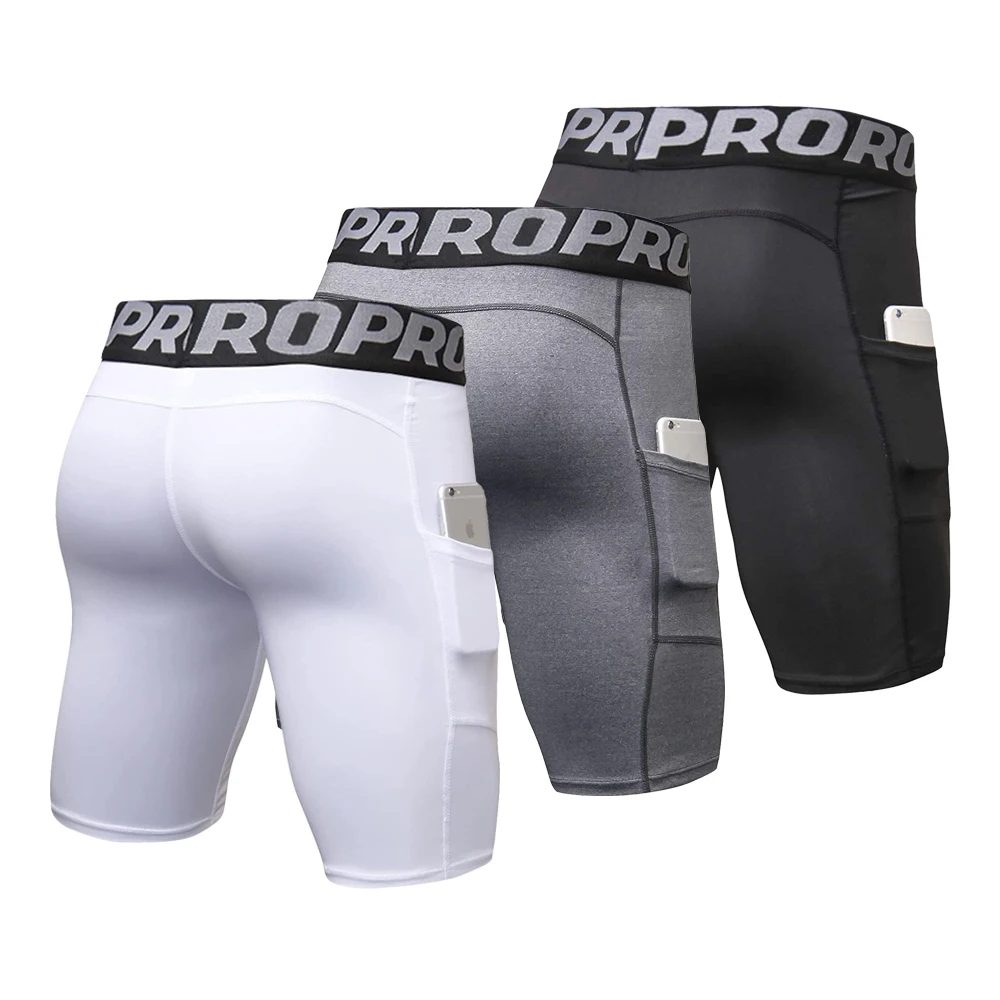 Mens Gym Shorts with Pockets W - Compression Shorts Athletes のレビューと価格