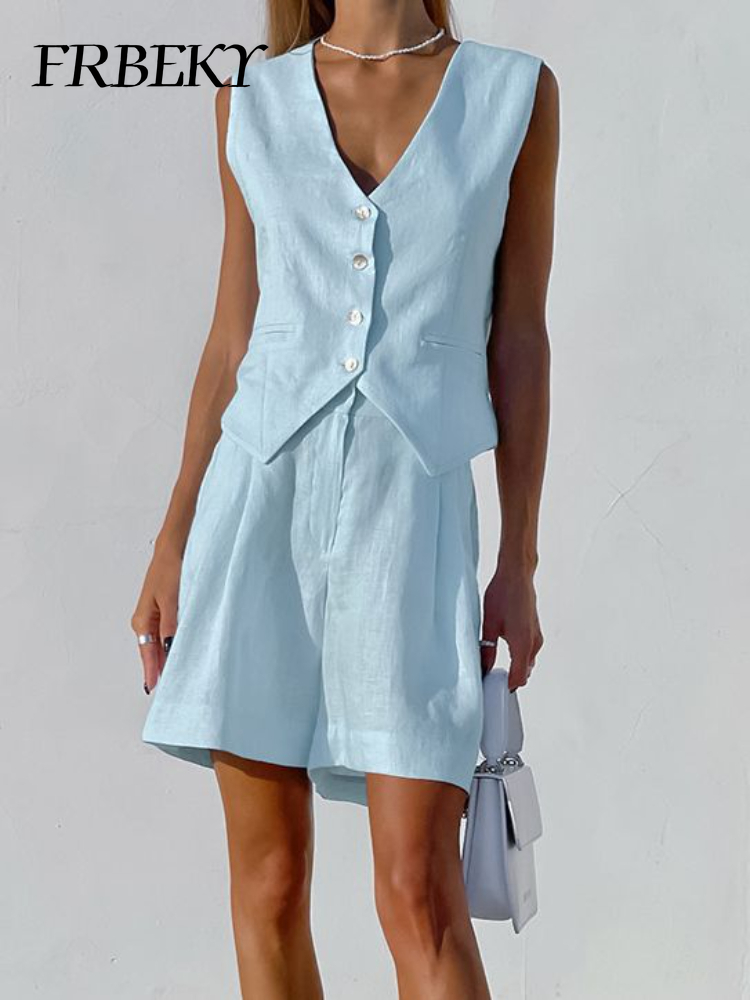 New Cotton Linen Vest Short Se - Sleeveless Undershirt のレビューと価格