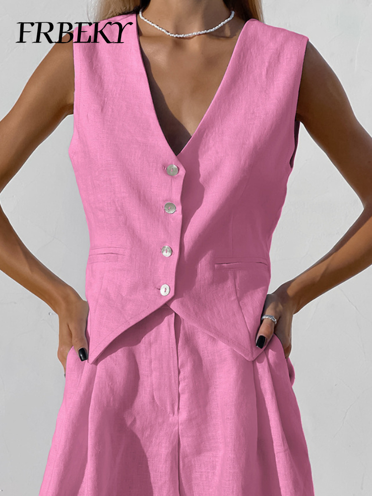 New Cotton Linen Vest Short Se - Sleeveless Undershirt のレビューと価格