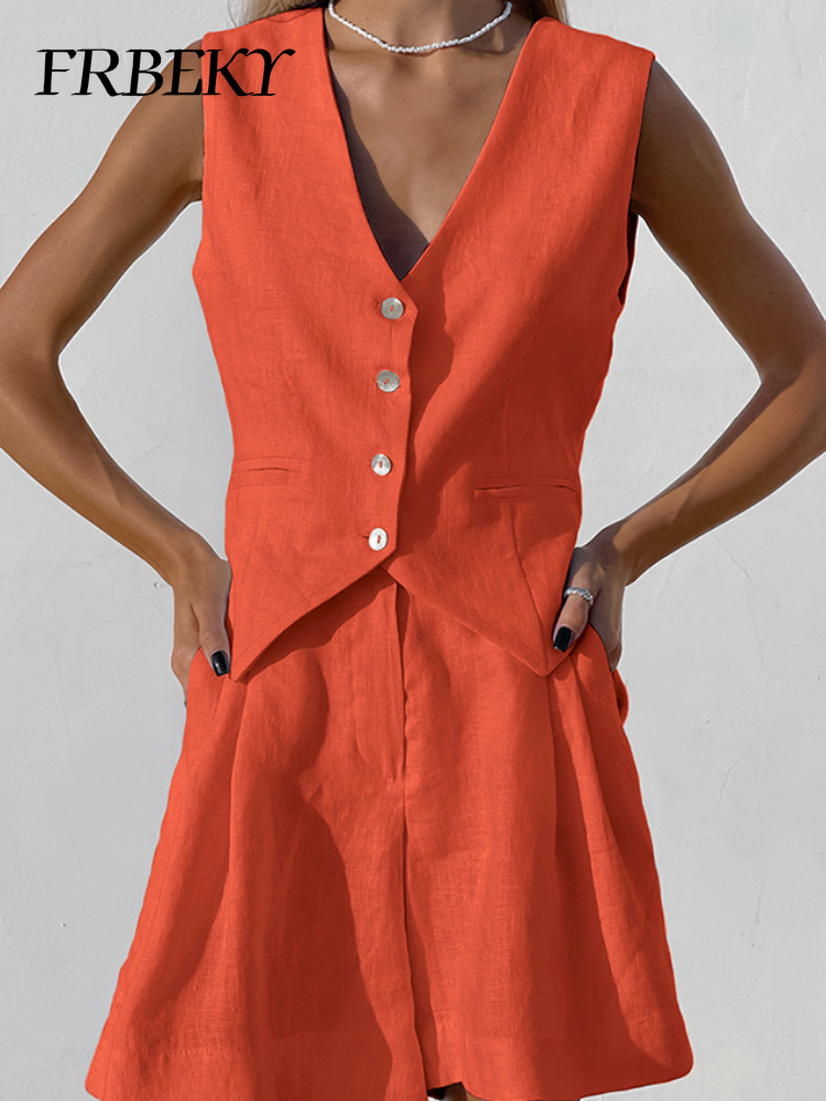 New Cotton Linen Vest Short Se - Sleeveless Undershirt のレビューと価格