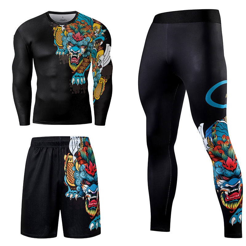 2/3PCS Men Jiu jitsu Tracksuit - Compression Long Pant のレビューと価格