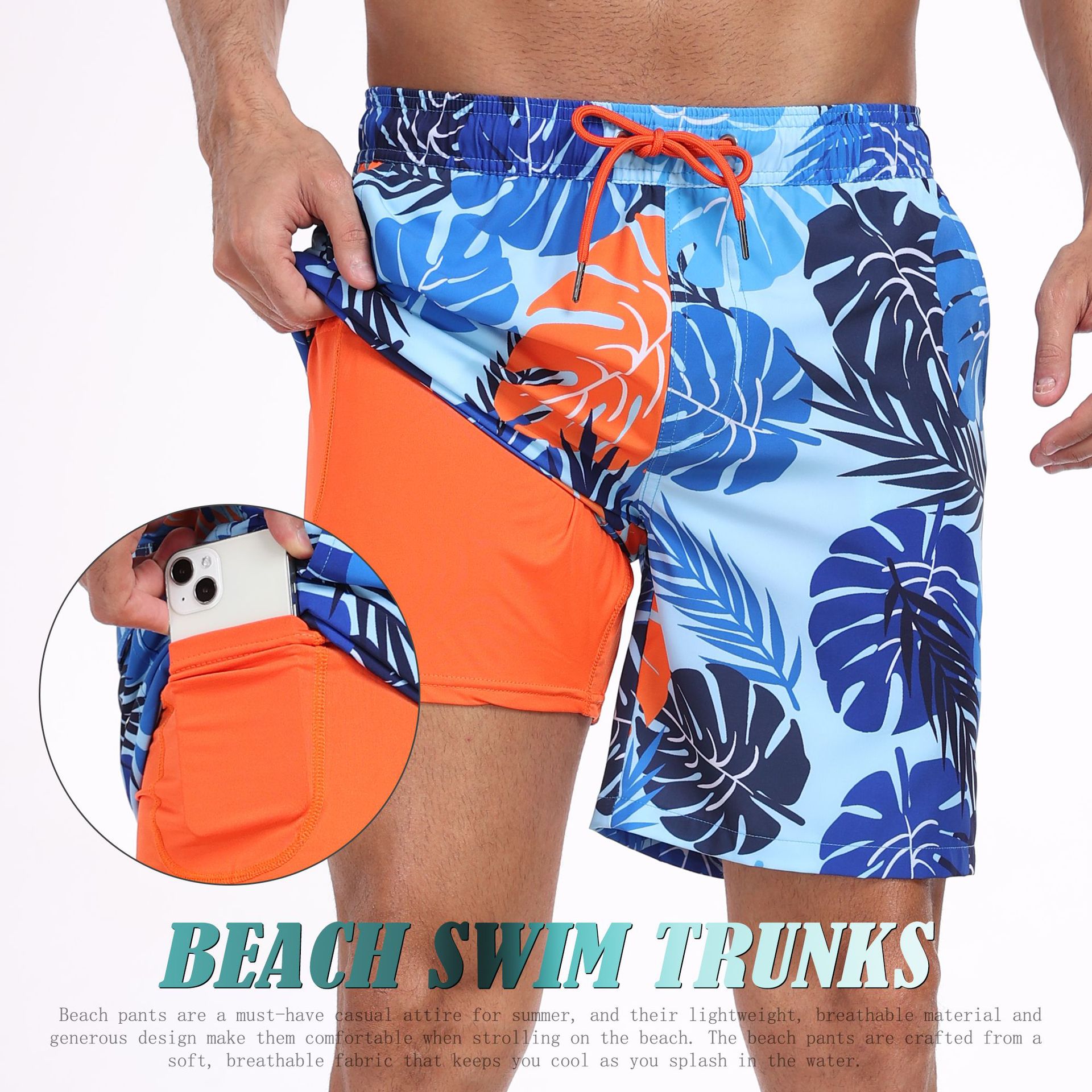 Mens Shark Pattern 2 in 1 Boar - Long Leg Trunk Men のレビューと価格