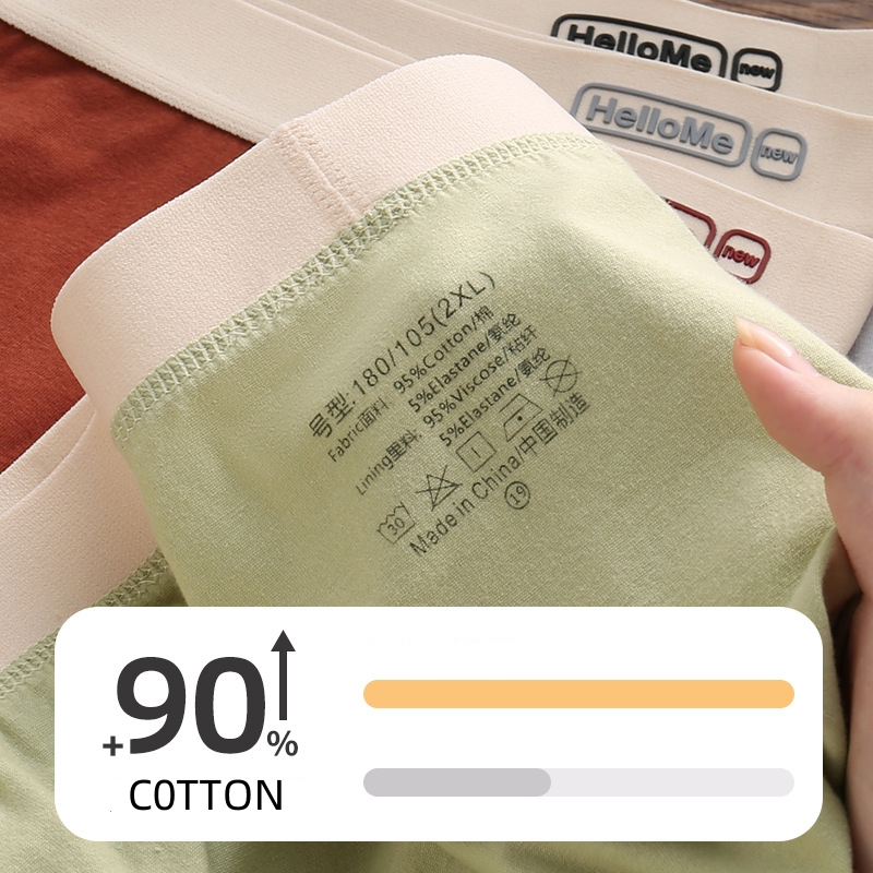 L-4XL Breathable Cotton Men Bo - Boxer Brief Pack Cotton のレビューと価格