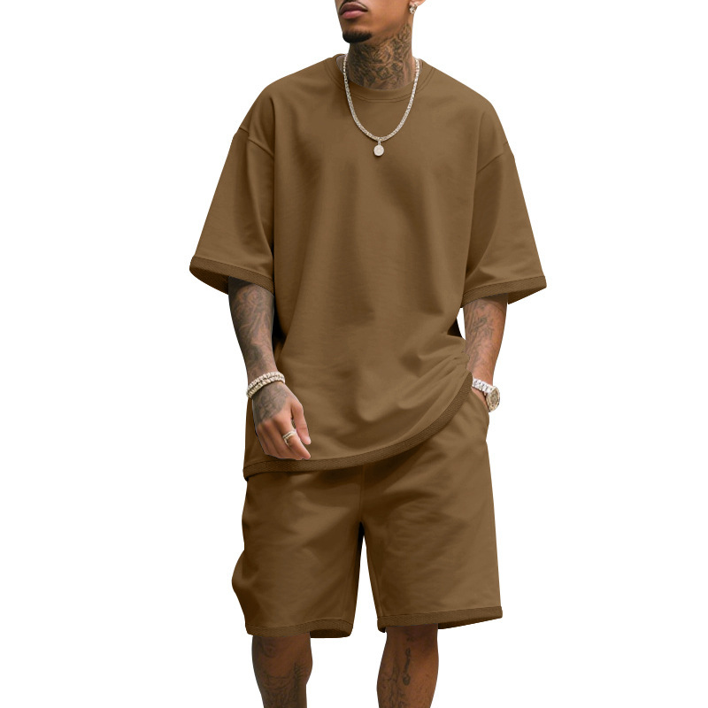 Men's Casual Two Piece Set Sum - T Shirt Tight Fit のレビューと価格