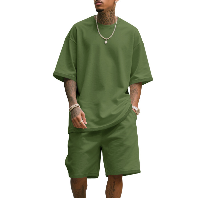 Men's Casual Two Piece Set Sum - T Shirt Tight Fit のレビューと価格