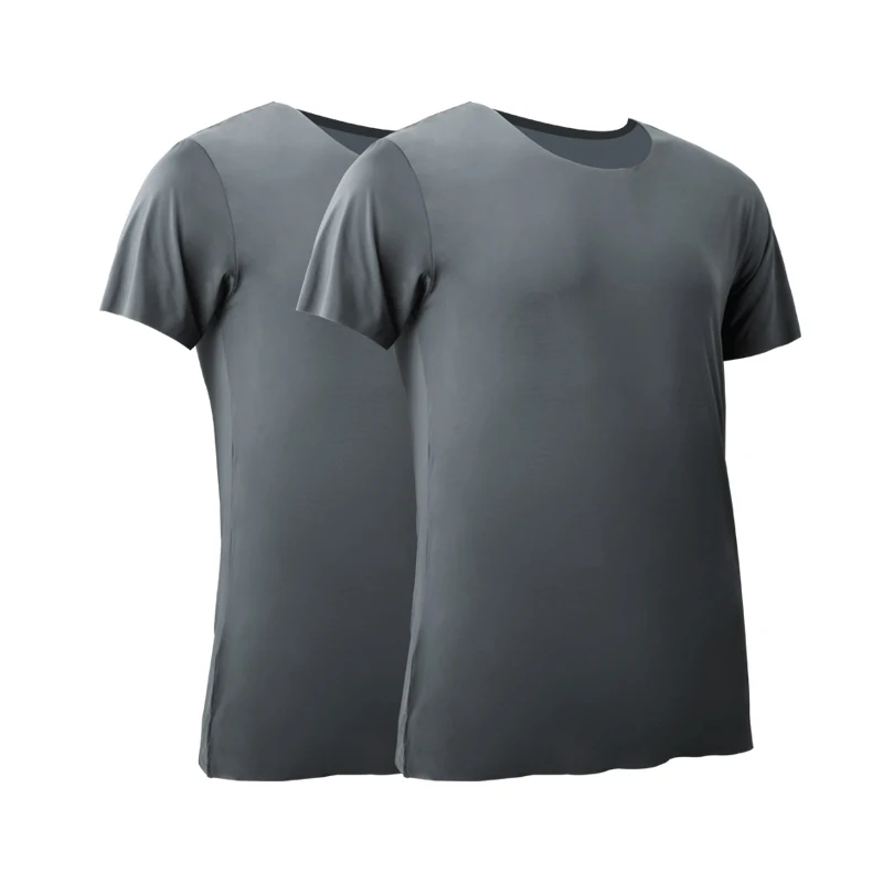 2PCS Men's Summer Ice Silk Sea - Undershirt Crew Neck のレビューと価格