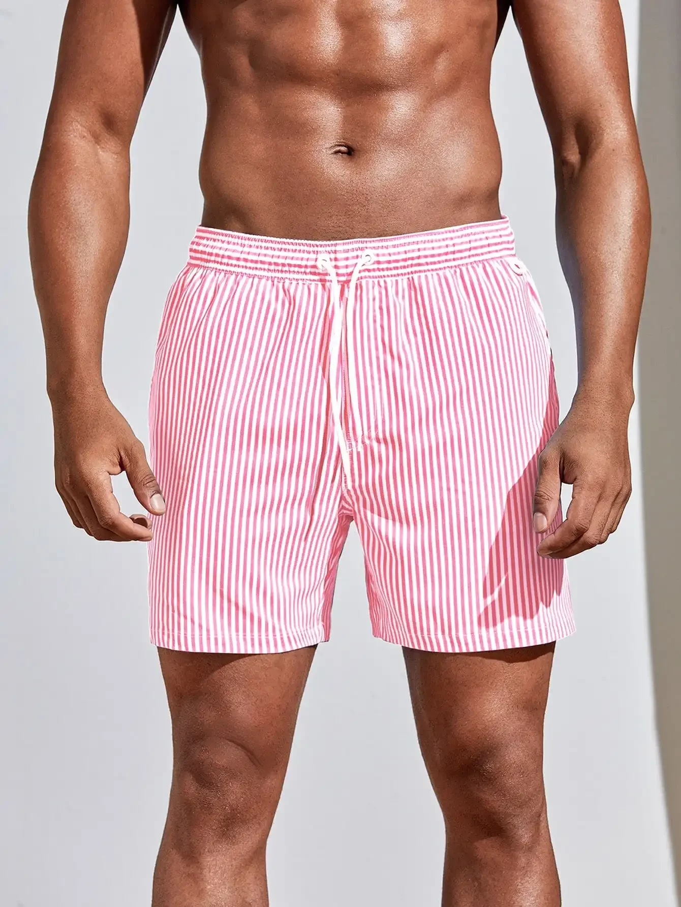 Men Vertical Striped Drawstrin - Bamboo Fiber Trunk のレビューと価格
