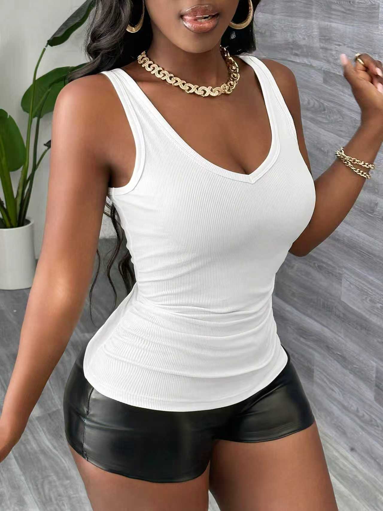 Plus Size 3 Piece V Neck Ribbe - Tank Top Ribbed のレビューと価格