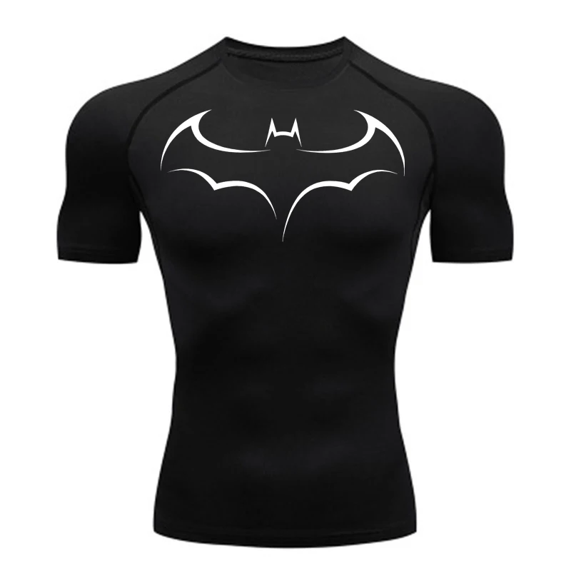 Bat Printed Men's Tight T-Shir - T Shirt Tight Fit のレビューと価格