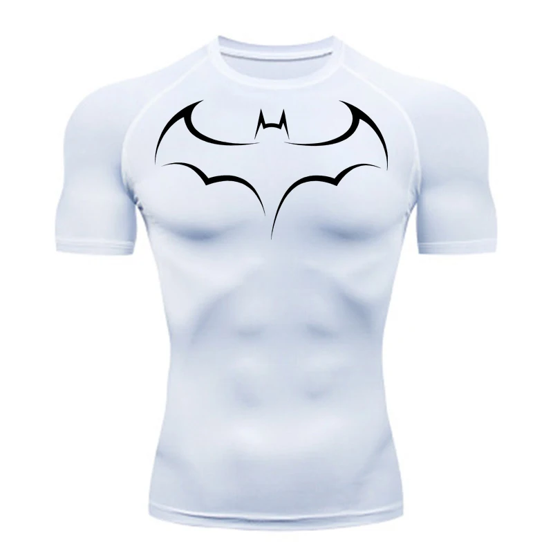 Bat Printed Men's Tight T-Shir - T Shirt Tight Fit のレビューと価格
