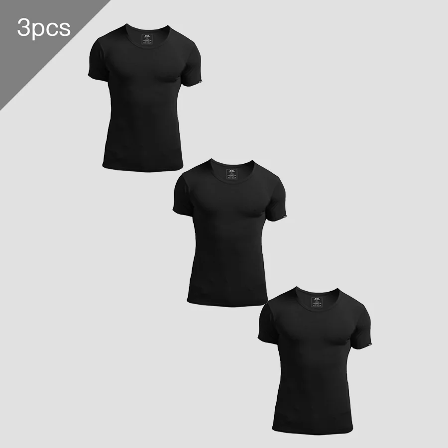 3PCS Men's Summer Short Sleeve - Undershirt Crew Neck のレビューと価格