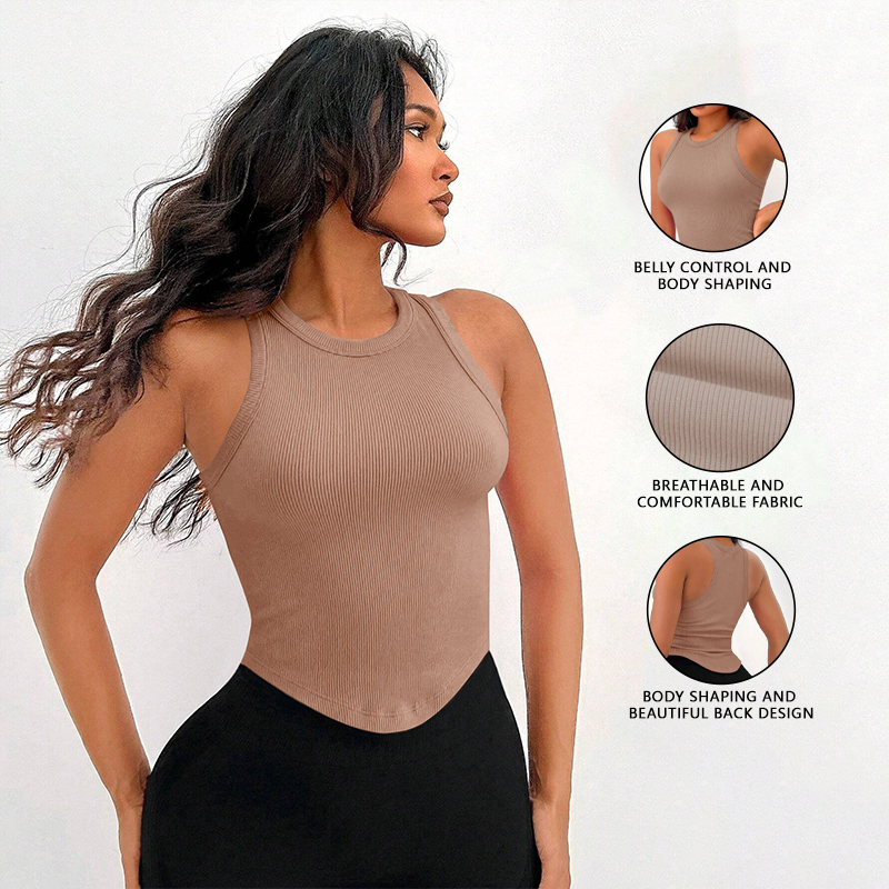 Womens Ribbed Racerback Curved - Tank Top Ribbed のレビューと価格