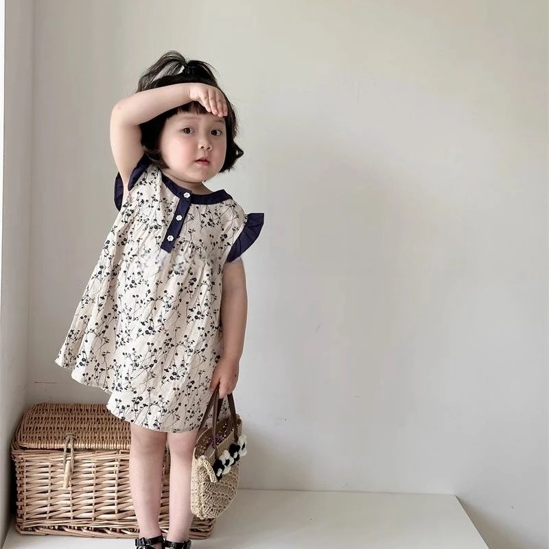 Girls summer floral dress 2024 - Undershirt Crew Neck のレビューと価格