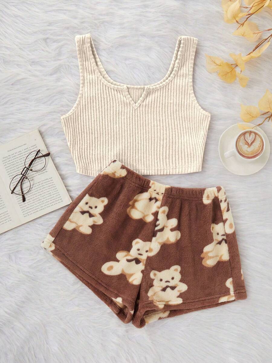Brown Ribbed Brushed Tank Top  - Tank Top Ribbed のレビューと価格