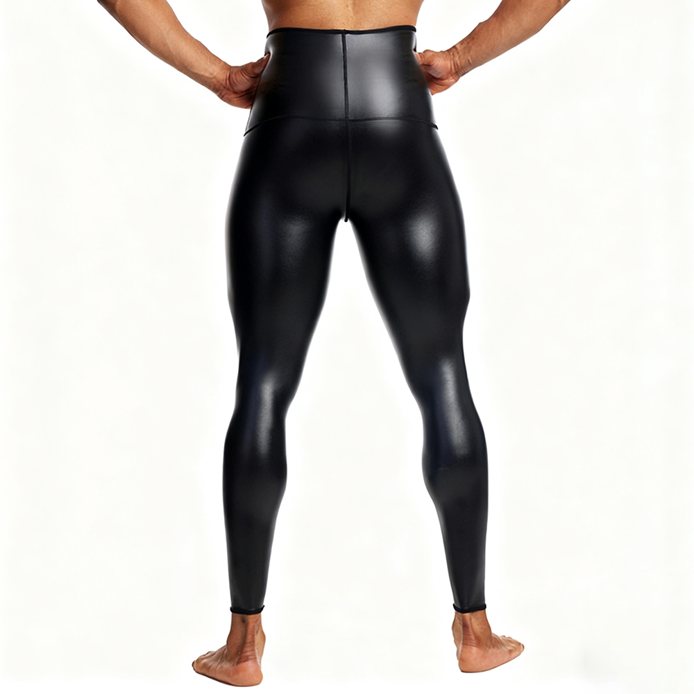 Sexy Men PU Leather Long Pants - Compression Long Pant のレビューと価格