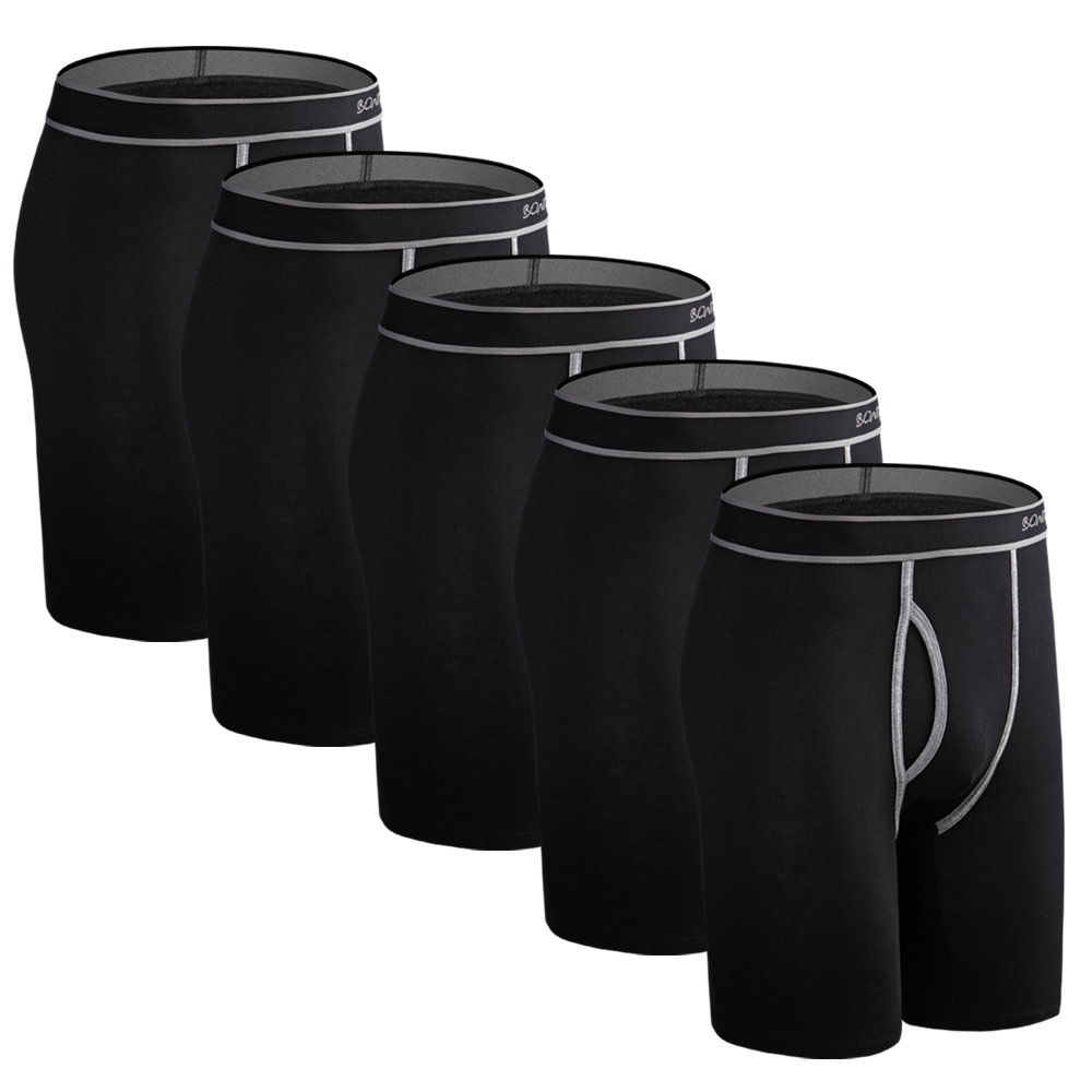 5pcs Long Boxer Mens Boxer Sho - Boxer Brief Pack Cotton のレビューと価格
