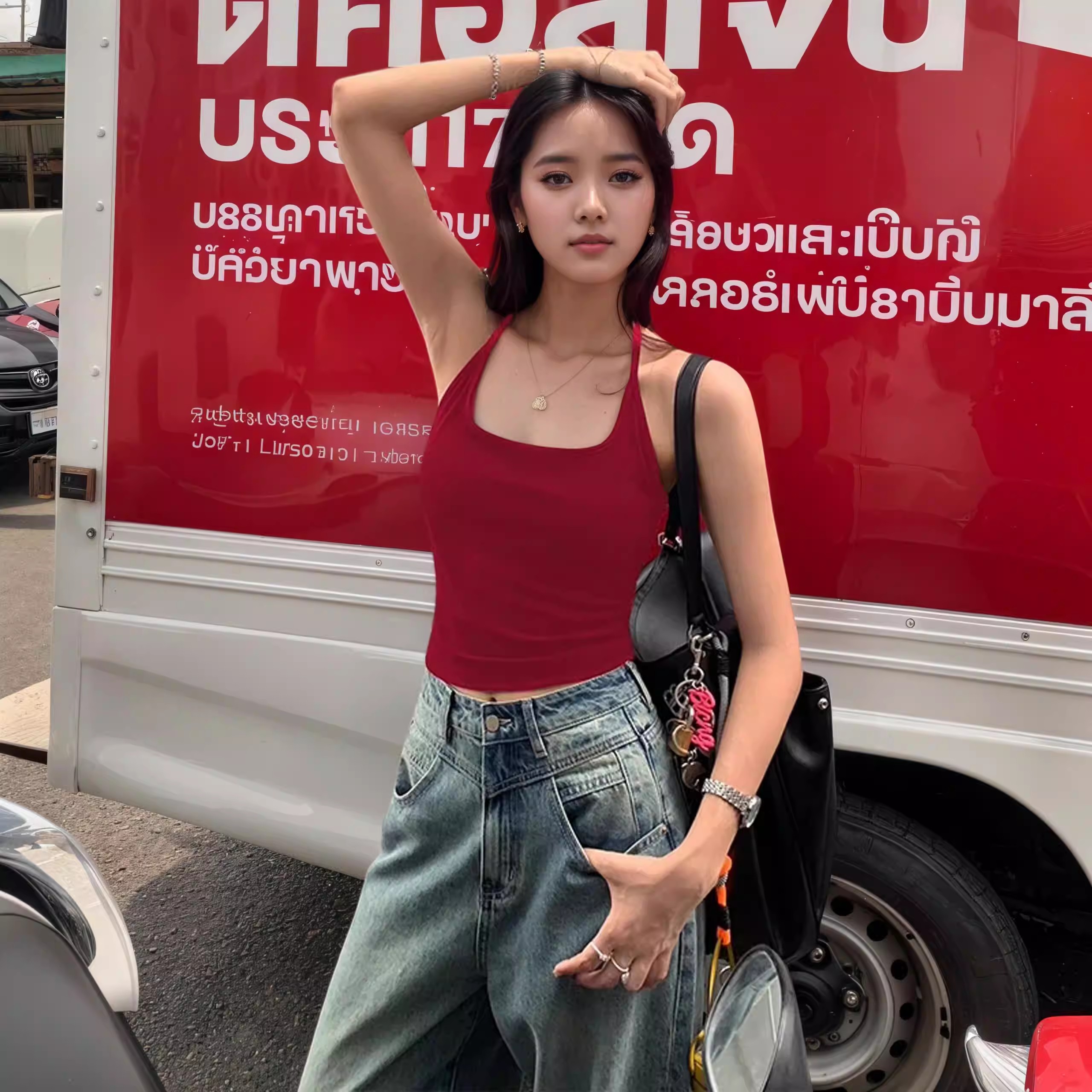 Women's Color-Blocked Thin-Str - Suspender Tank Top のレビューと価格