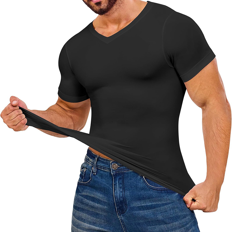 Men V Neck Compression Shirts  - Undershirt Crew Neck のレビューと価格
