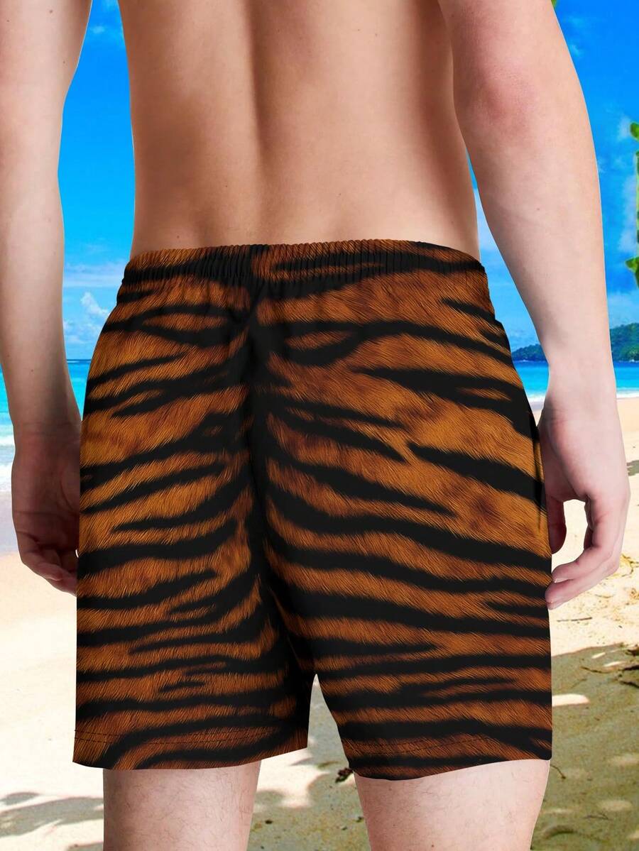 Mens Tiger Print Beach Shorts  - Trunk Breathable Men のレビューと価格