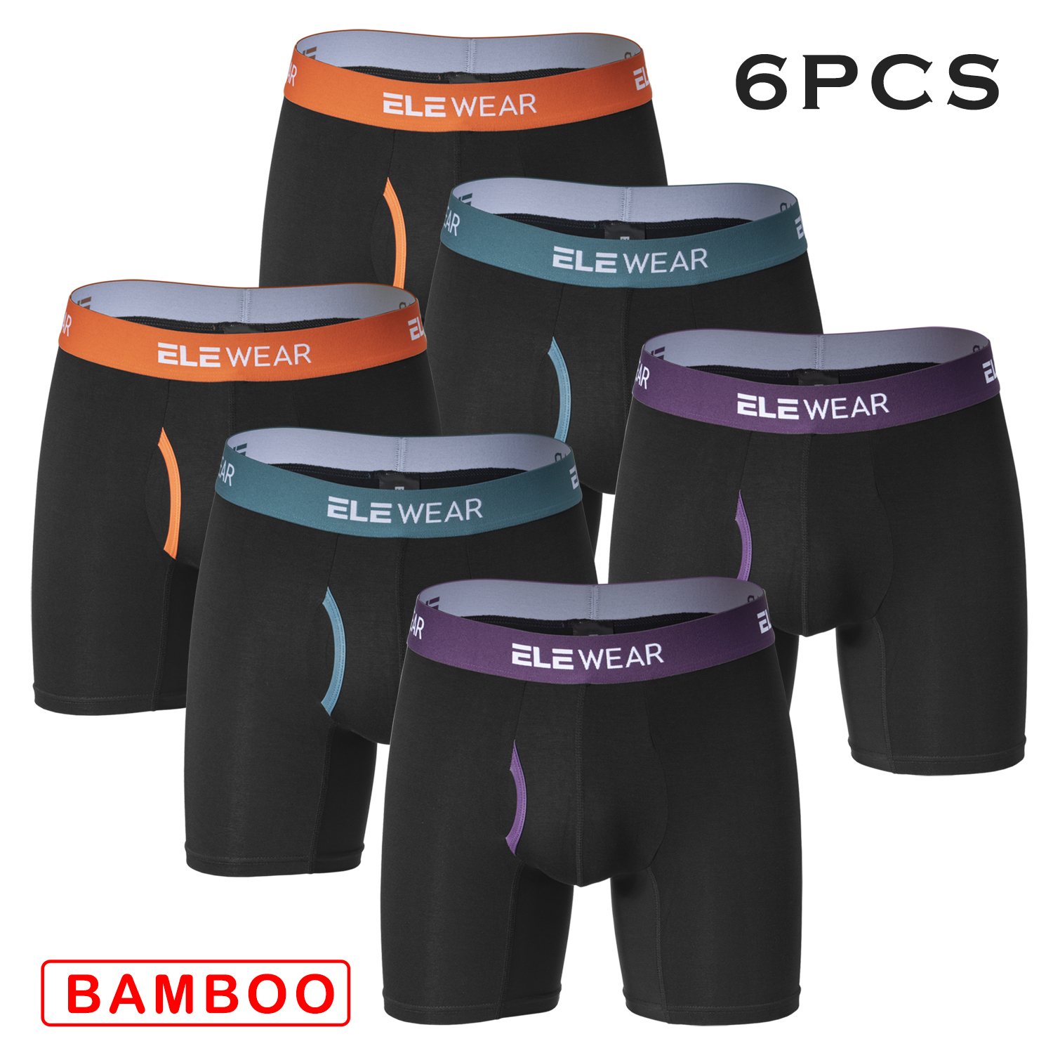 6 pcs Bamboo Men Underwear Wit - Boxer Shorts Modal のレビューと価格
